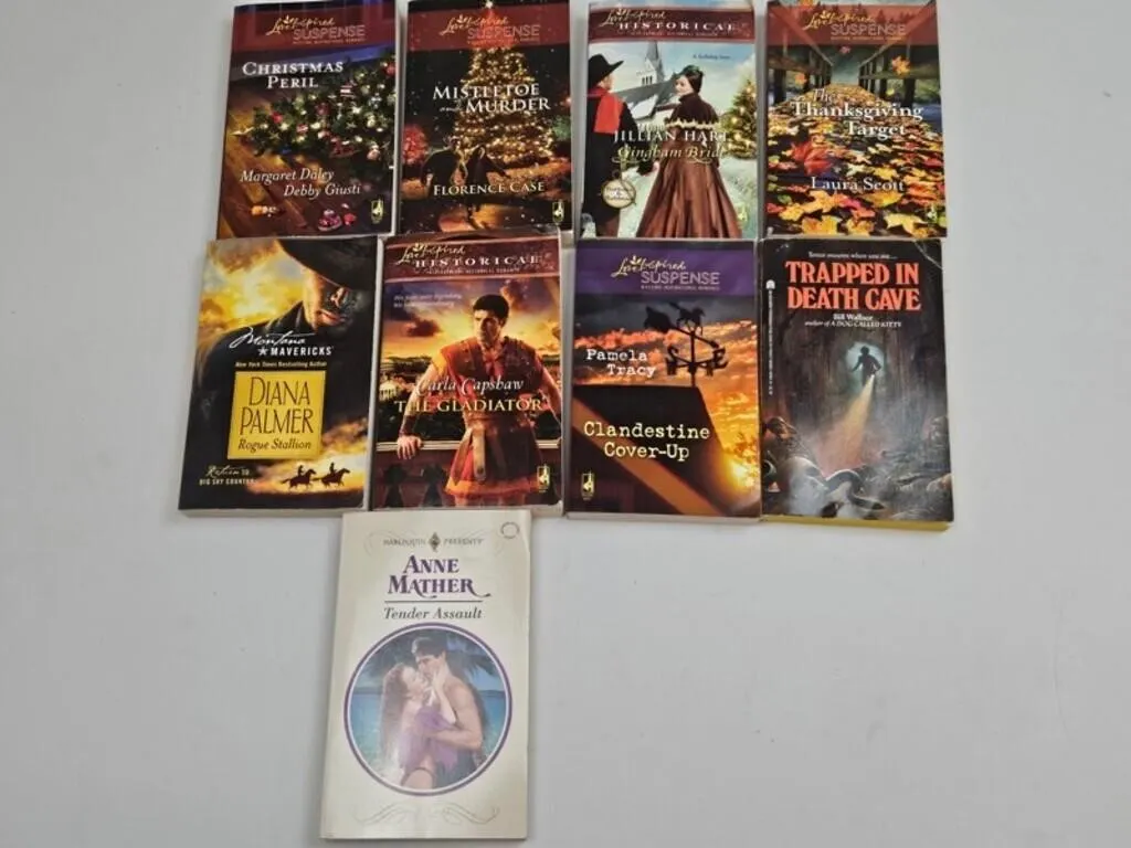 9pc Romance & Suspense Paperback Books