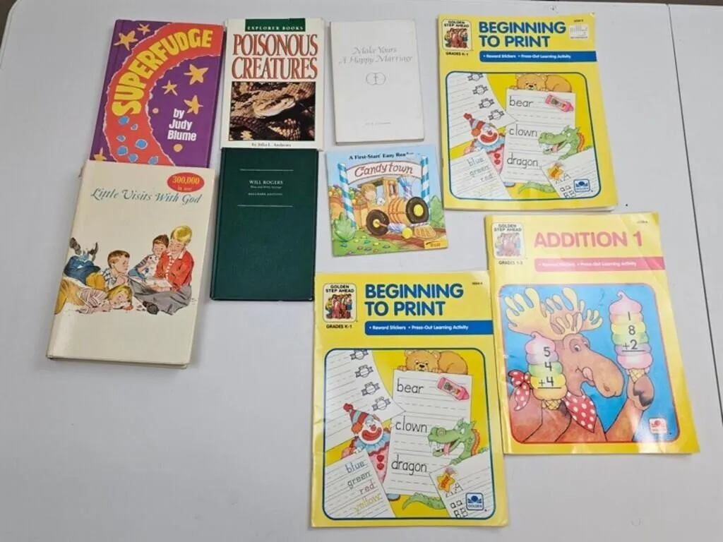 Vintage Children's Books & Workbooks (8pc)