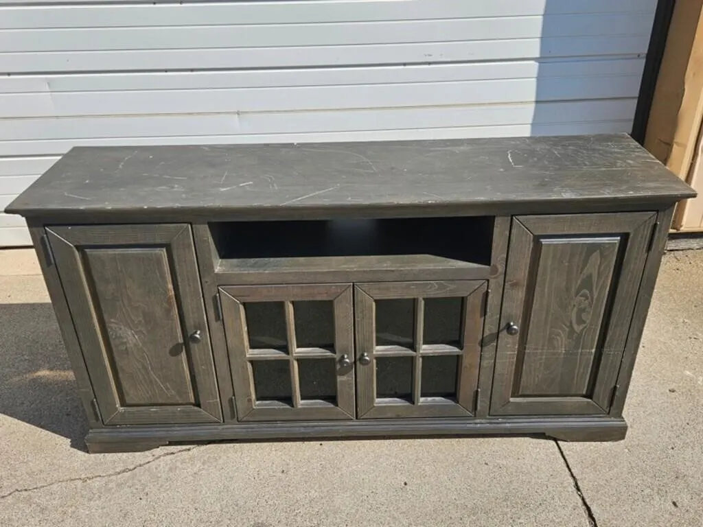 63in Dark Wood Entertainment Console