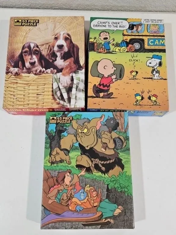 Golden 63pc Puzzle Group - Peanuts, Puppies &