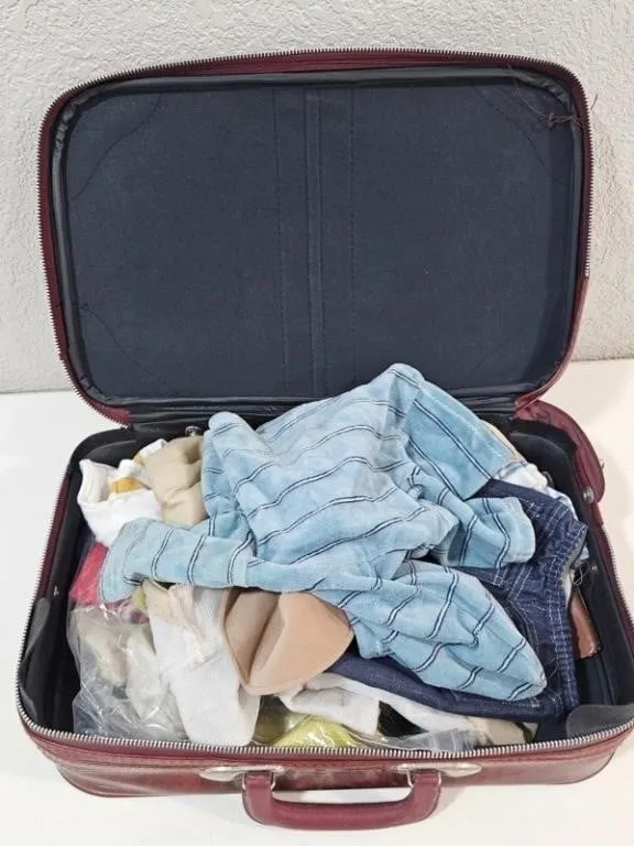 Mixed Miniature Clothing & Accessories in Suitcase