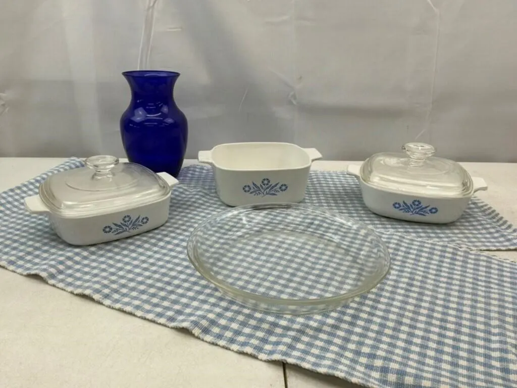 Corning Ware Cookware & Glass Vase 7pc