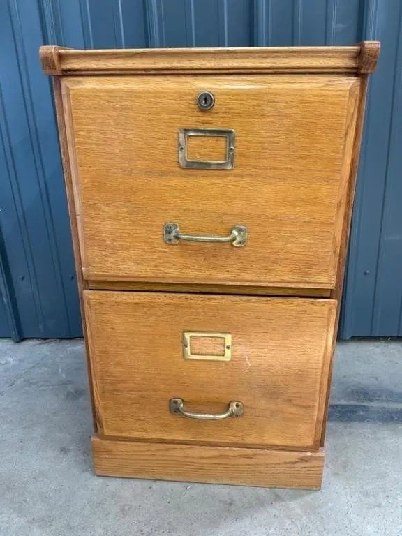 Oak 2-Drawer Filing Cabinet