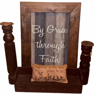 Decorative Wooden Wall Plaque with Accents Lot