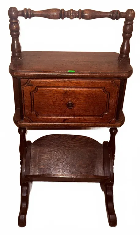 Wooden Side Table with Storage Compartment and Magazine Rack