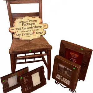 Decorative Wall Frames and Rustic Wooden Chair