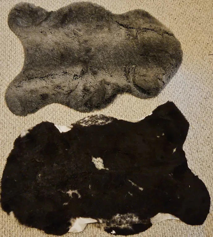 Sheepskin Rugs in Black and Grey