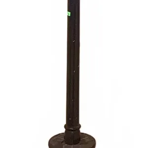Metal Floor Lamp with Green Swirled Glass Shades and Two-Tier Candle Chandelier