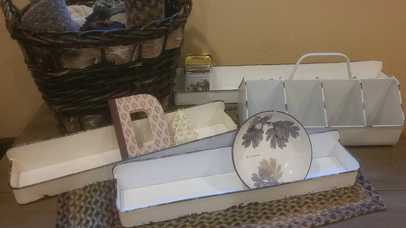 Birch Bark Woven Basket, Storage Trays, Assorted Home Decor
