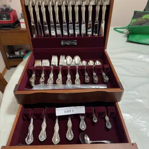 Vintage Silverplated Flatware Set with Case