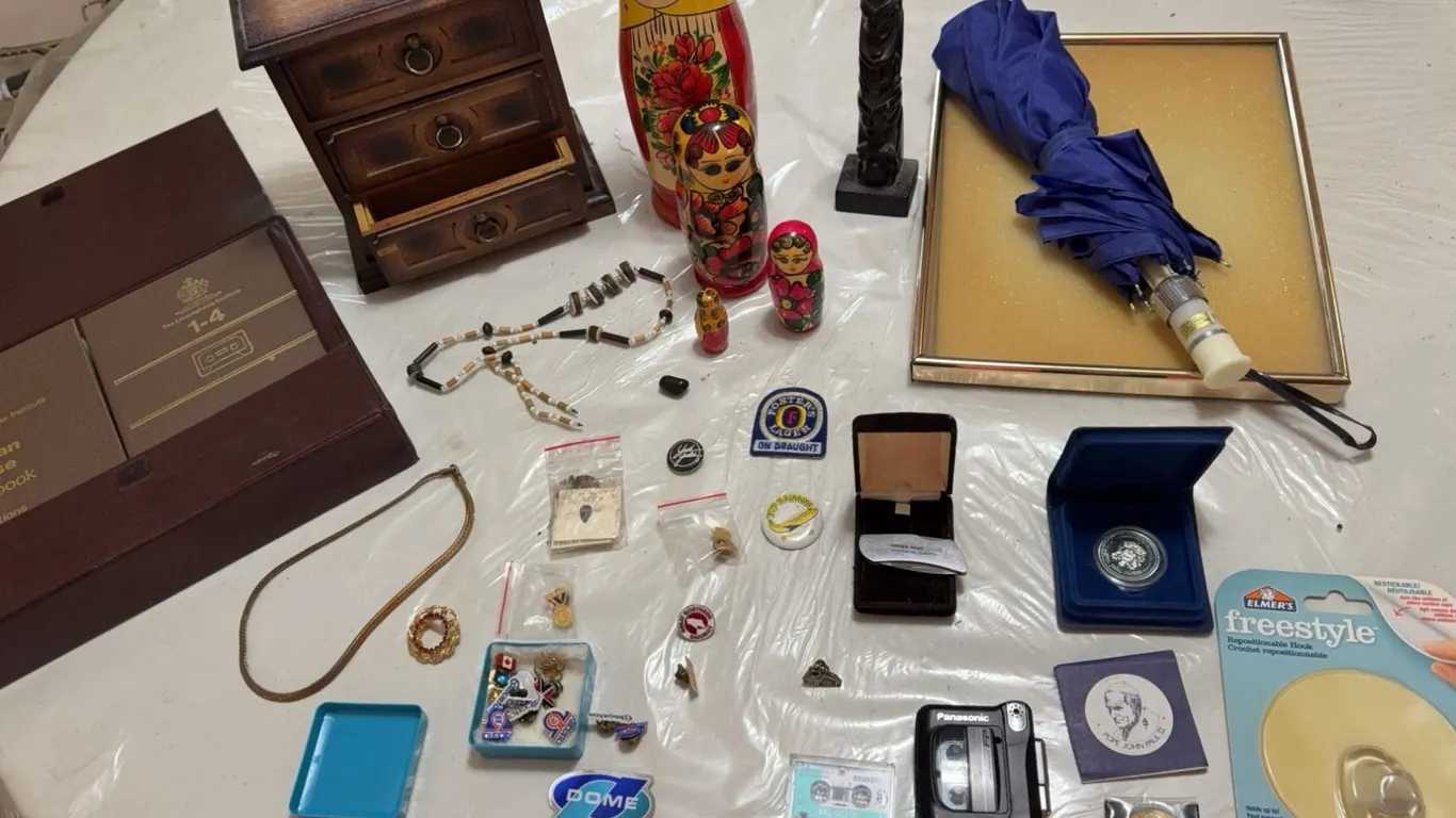 Collectibles Lot: Jewelry, Matryoshka Dolls, Coins, Tapes