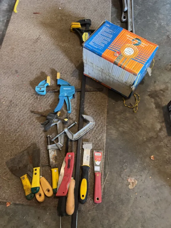 Hand Tool Lot With 1-Ton Chain Hoist