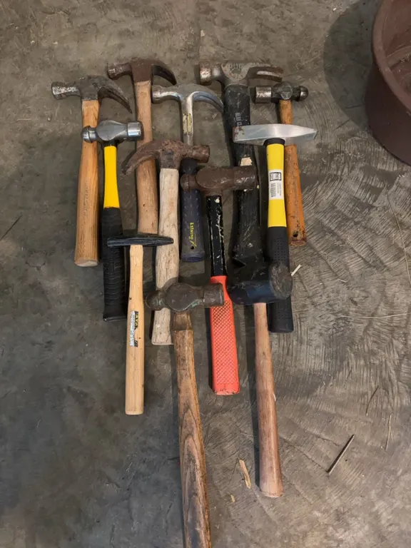 12 Hammers Various Types and Sizes