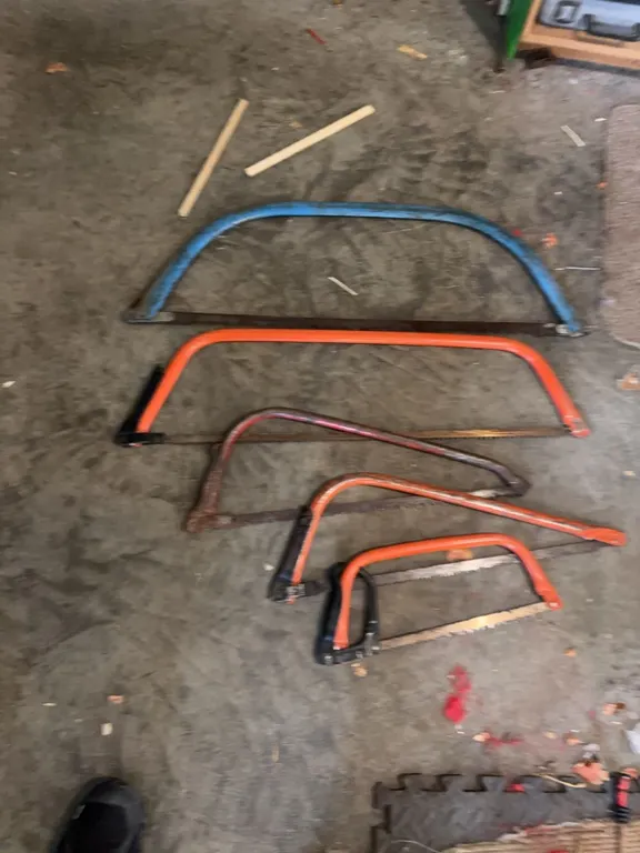 5 Assorted Metal Bow Saws
