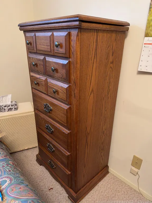 Palliser Oak Jewelry Armoire, 53x25x18.5 Inches