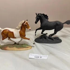 Franklin Mint Misty and Black Beauty Porcelain Figurines