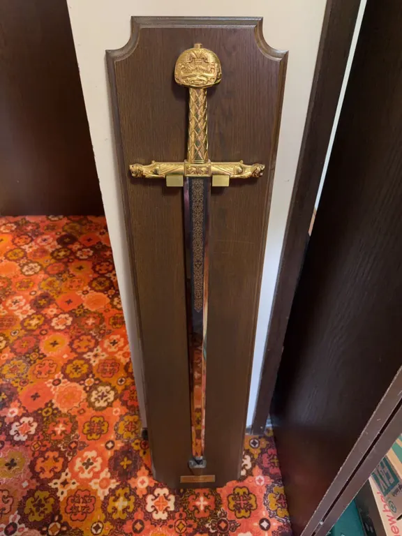Replica Sword of Charlemagne on Display Plaque