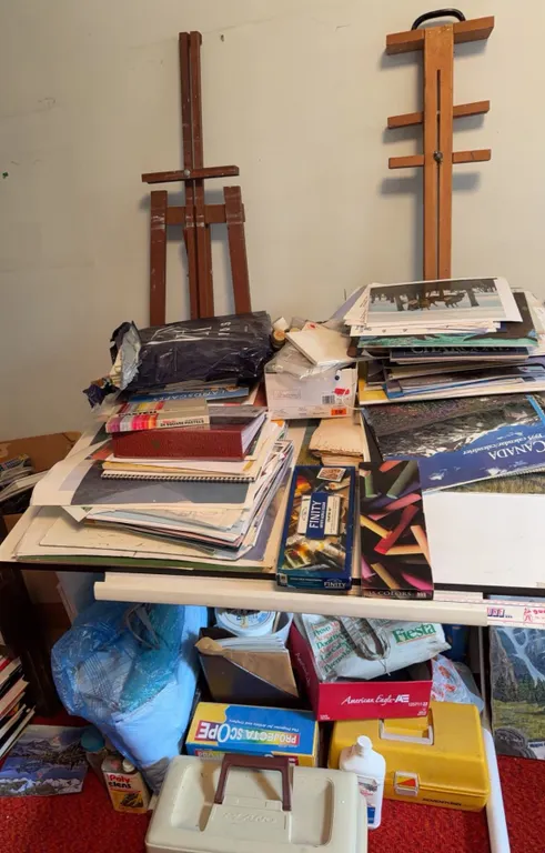 The Artist Dream Studio Lot With Easels and Supplies
