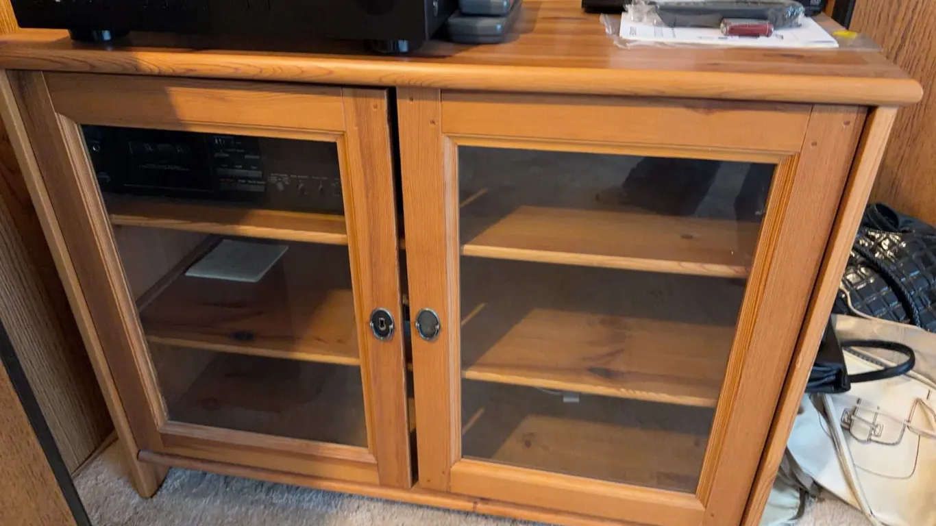 Wood Cabinet with Glass Doors, Furniture Only