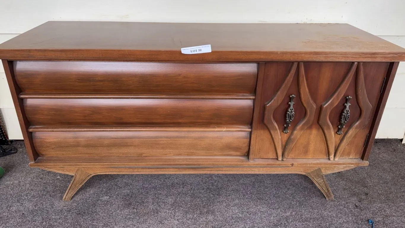 Mid-Century Cedar-Lined Chest With Cabinet