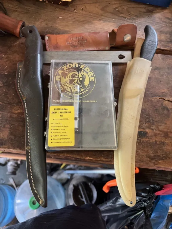 Vintage Buck 123 x and G96 Filleting Knives with Sharpening Stones