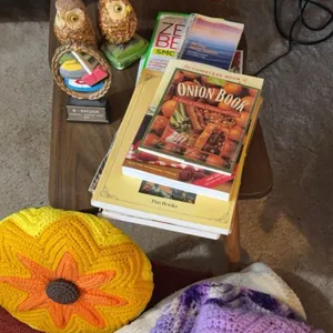 Lot With Table, Decor, Books, and Textiles