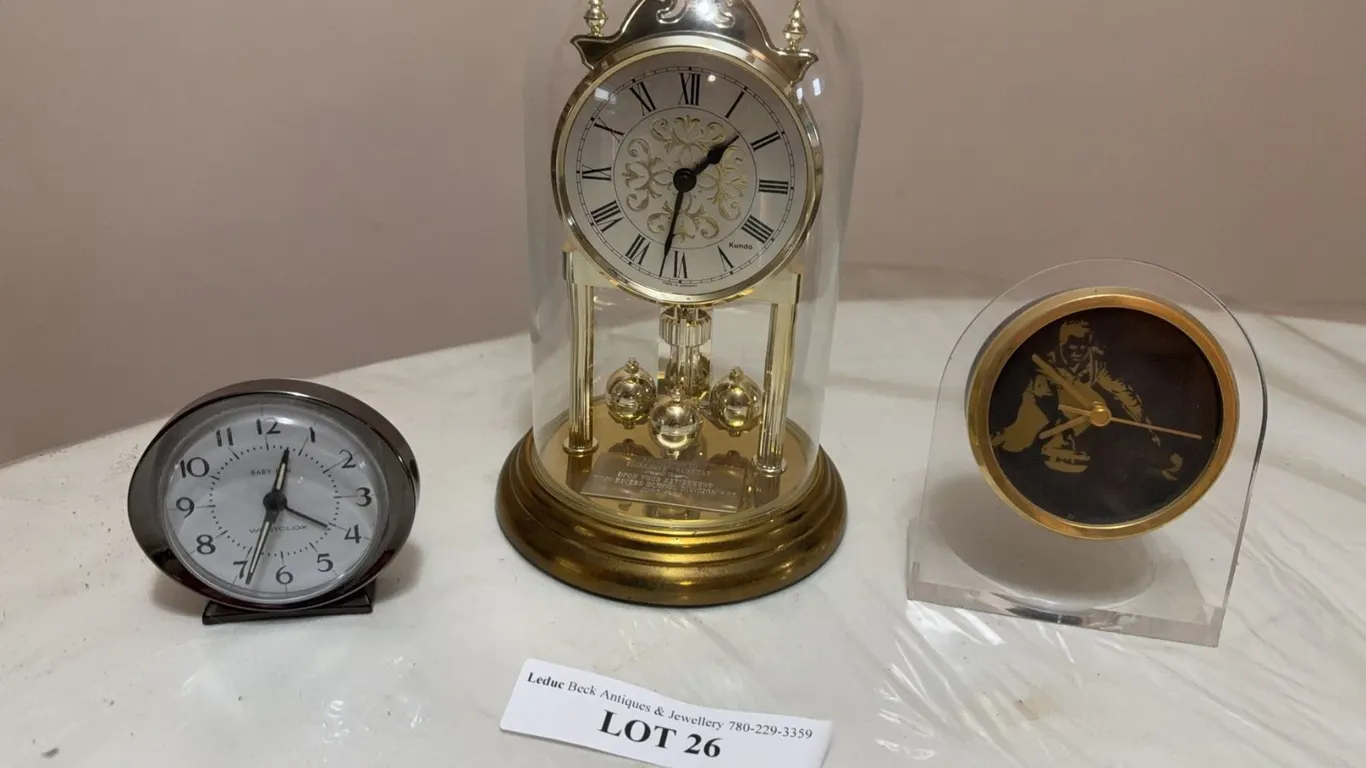 Three Assorted Tabletop Clocks