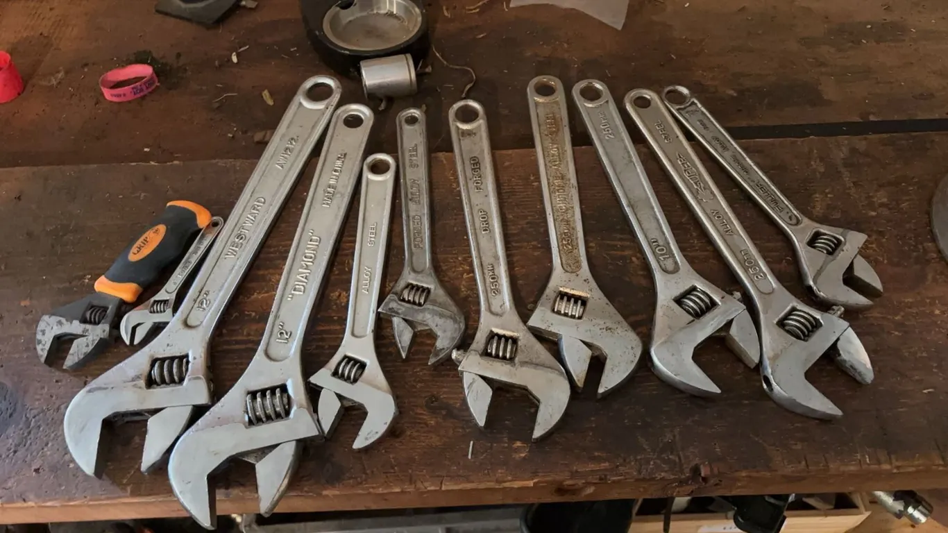 Adjustable Wrenches Various Sizes