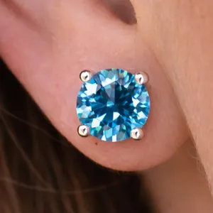 14k Blue Lab Diamond (0.42ct) Earring Retail value $800