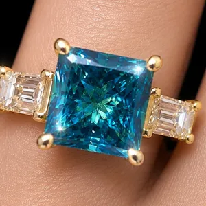 10k(1.4g), Blue Lab Diamond (1.2+0.1ct) Ring, Size 5.75 Appraised value $2550