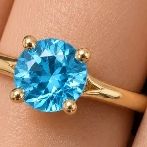 10k(1.2g), Blue Topaz (0.7ct) Ring, Size 7 Retail value $1800