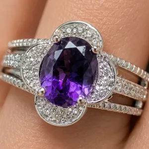 Silver(4.31g), Amethyst (1ct) Ring Retail value $300