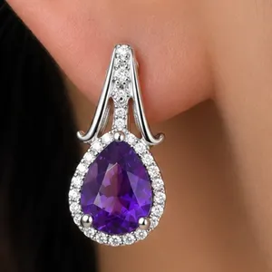 Silver(4.25g), Amethyst (2.5ct) Earring Retail value $260