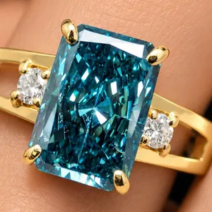 10k (1.6g), Blue Lab Diamond (1.7+0.03ct) Ring, Size 5.75 Appraised value $3400
