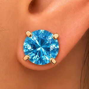 14k Blue Topaz (2.14ct) Earring Retail value $800
