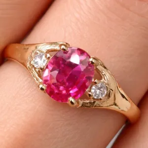 10k(1.3g), Lab Ruby (0.5ct), Diamond (0.1ct) Ring, Size 6 Appraised value $1260