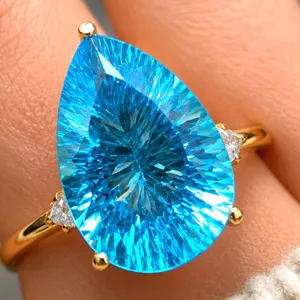 10k(2.4g), Blue Topaz (5.2ct) Ring, Size 6.25 Retail value $3000