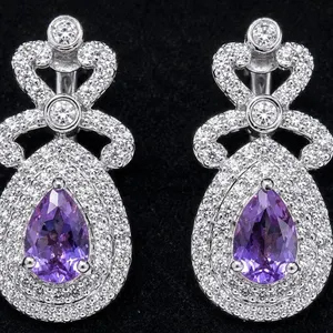 Silver(4.88g), Amethyst (0.6ct) Earring Retail value $400