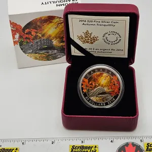 RCM Canada 2016 : $20 Fine Silver Coin : Autumn Tranquillity (COA #2959) (99.99%)