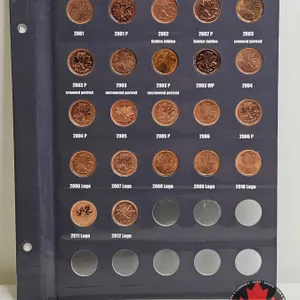 Canada One Cent (Page of 22) : 2001; 2001P; 2002 Golden Jubilee; 2002P Golden Jubilee; 2003 Crowned 