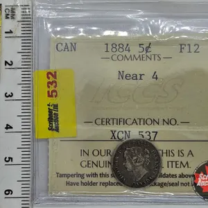 Canada Five Cent 1884 : Near 4 (ICCS Cert : F12)