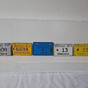 Bicycle License Plates - 1972, 73 & 75 Minnedosa & 1976 & 92 Brandon