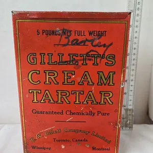 Gillett's Cream of Tartar 5lb. Tin - does have some paint loss