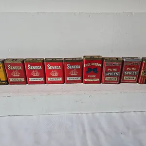 Variety of Spice Tins - Blue Ribbon, Seneca, Red & White, & United
