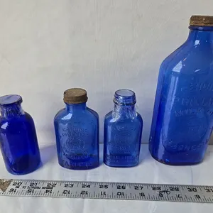 Milk of Magnesia Bottles & Cobalt Medicine Bottle