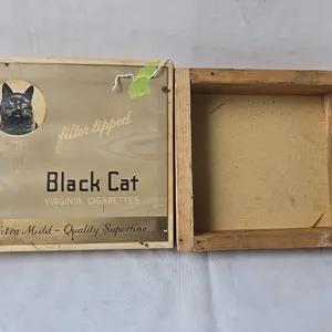 Black Cat Cigarette Case - faded, does have some staining and tears