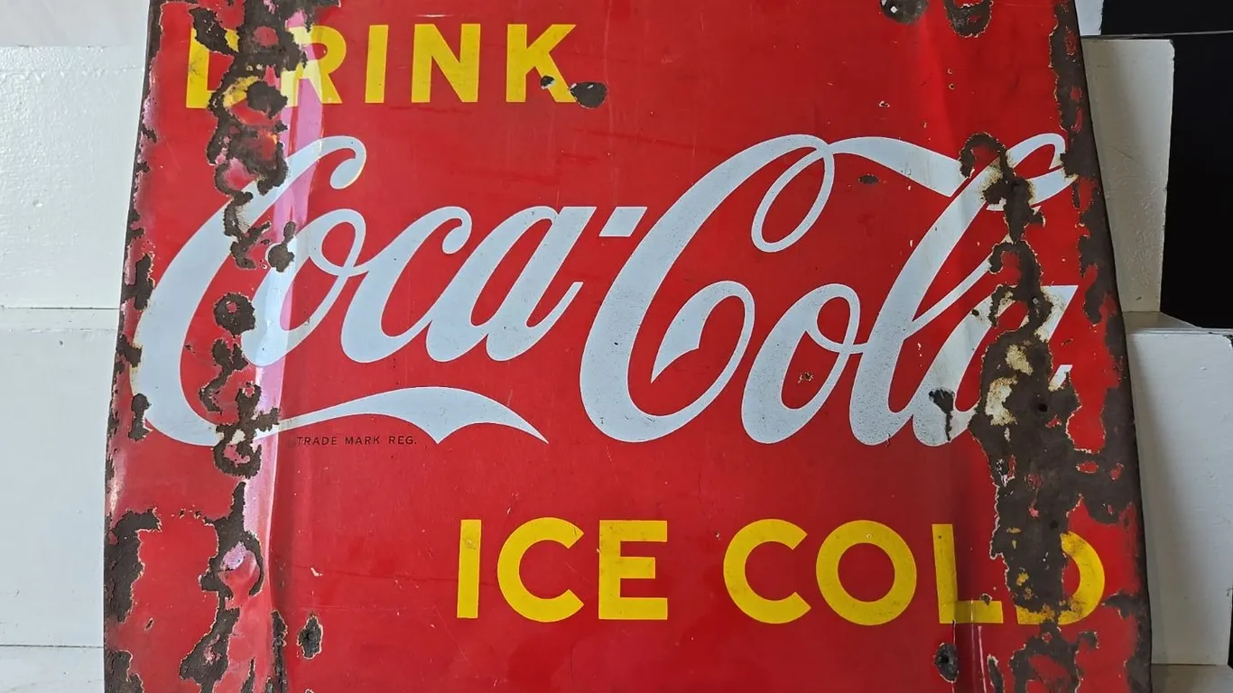 Coca-Cola Drink Ice Cold Sign - original