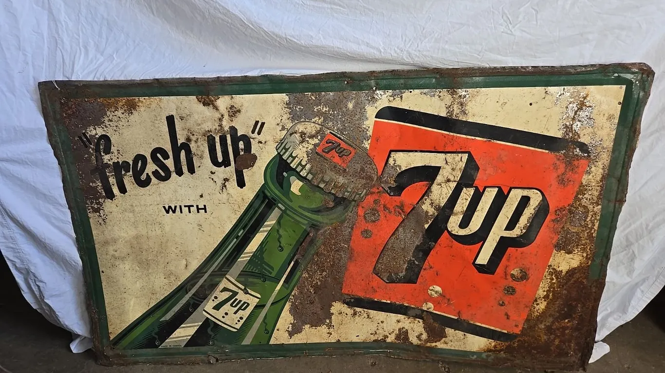 7-Up "fresh up" Sign - original