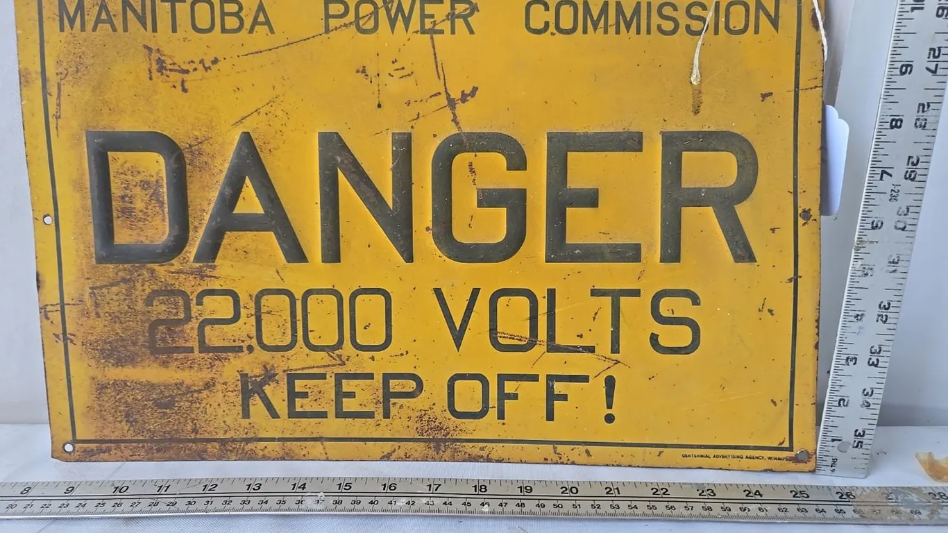 Danger 22,000 Volts Sign - original