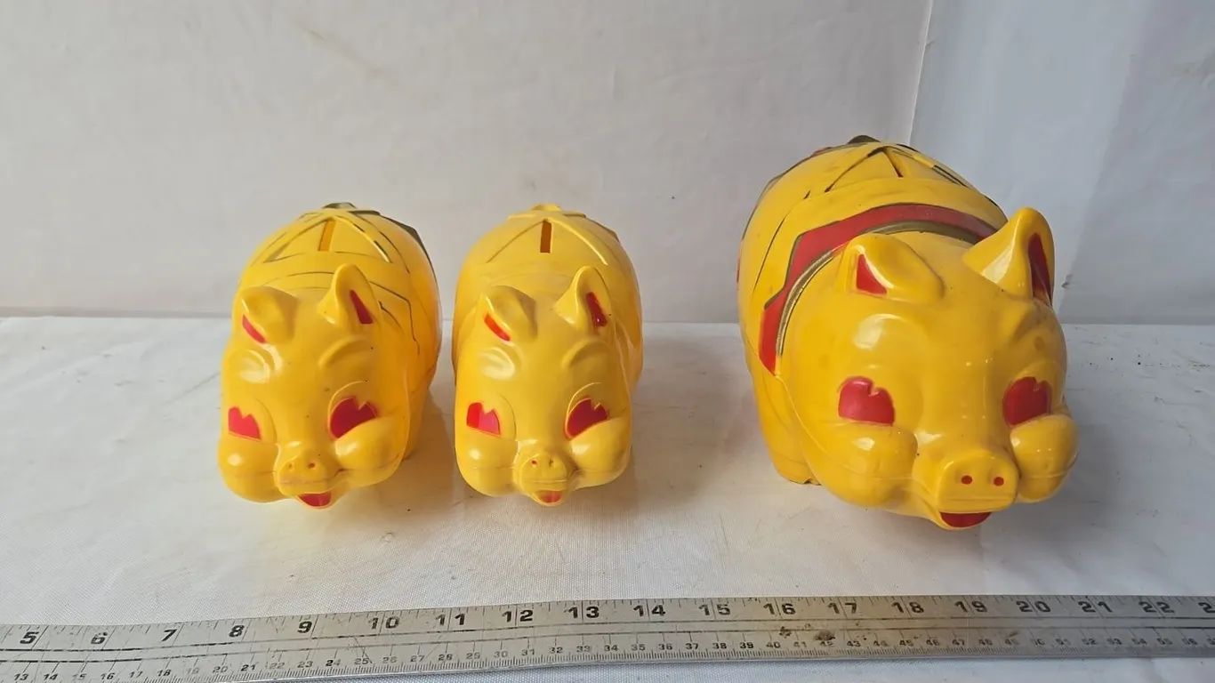 3 - Vintage Reliable Piggy Banks